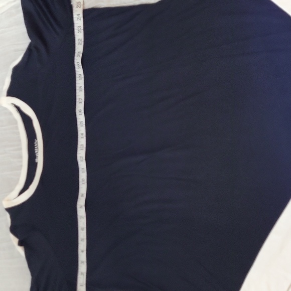 Roaman's 18 20 Loungewear Set in Black and White Stretchy 2 Piece Set - Picture 3 of 10